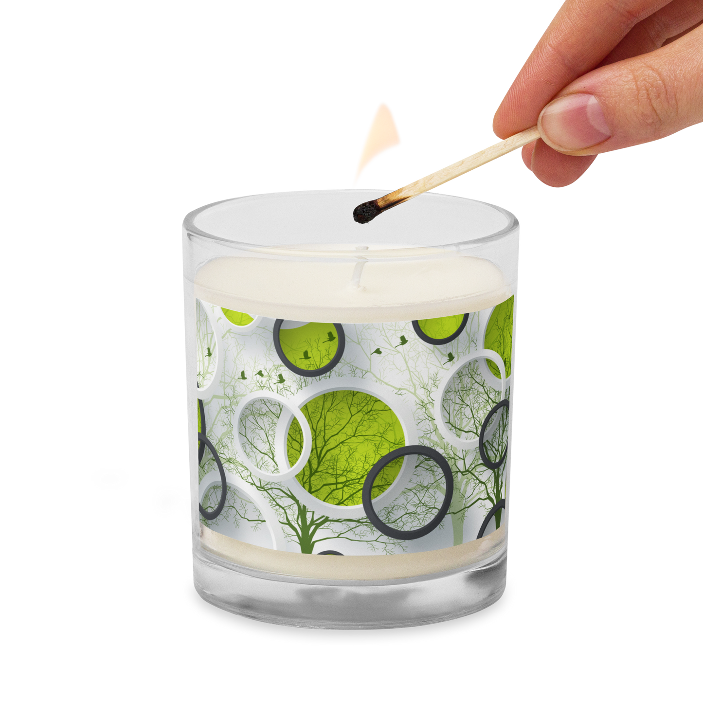 Glass jar soy wax candle