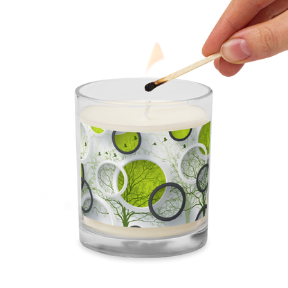 Glass jar soy wax candle