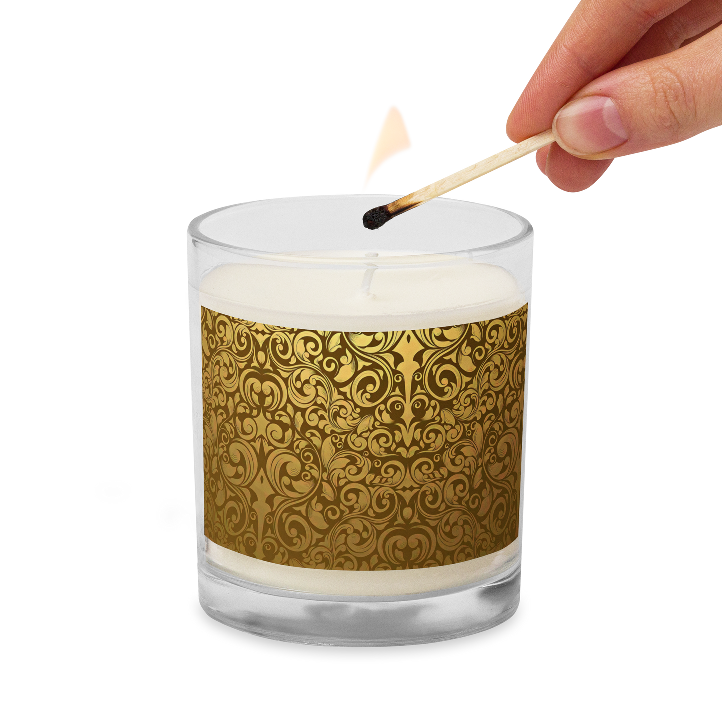 Glass jar soy wax candle