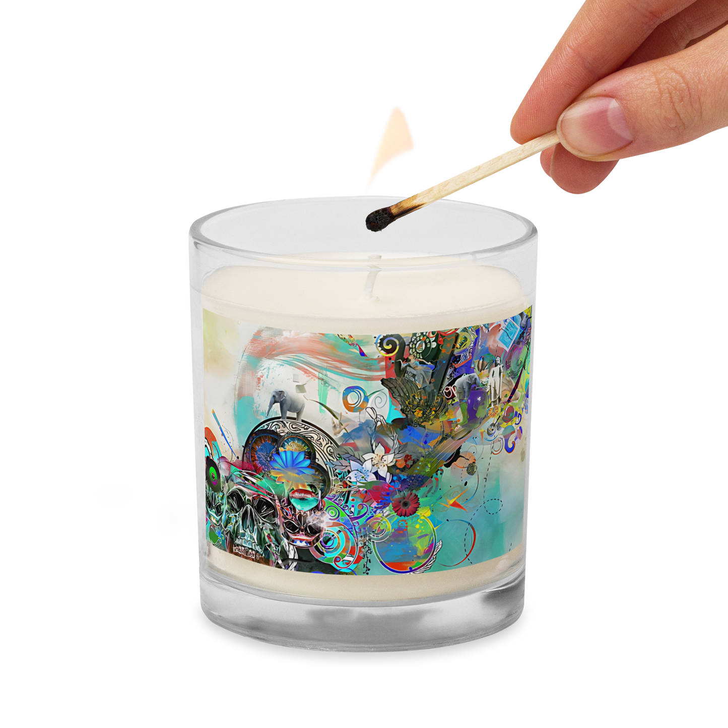 Glass jar soy wax candle