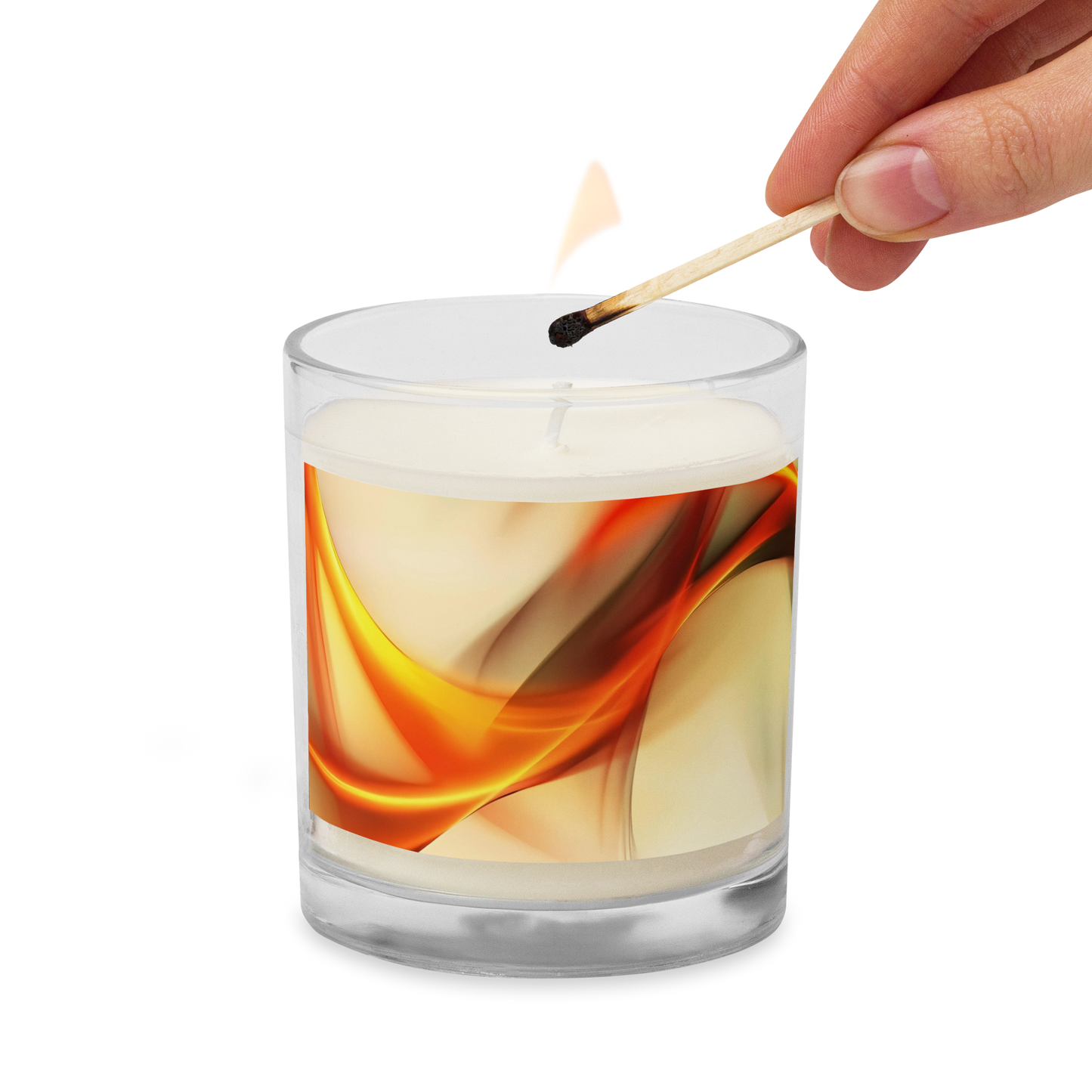 Glass jar soy wax candle