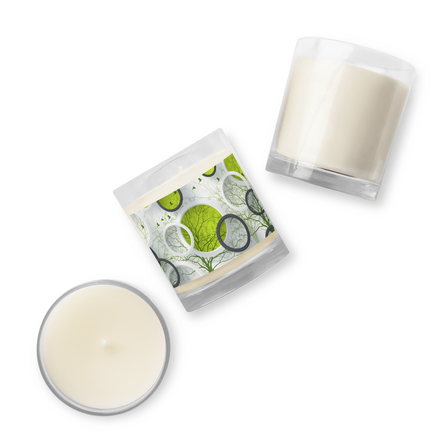 Glass jar soy wax candle