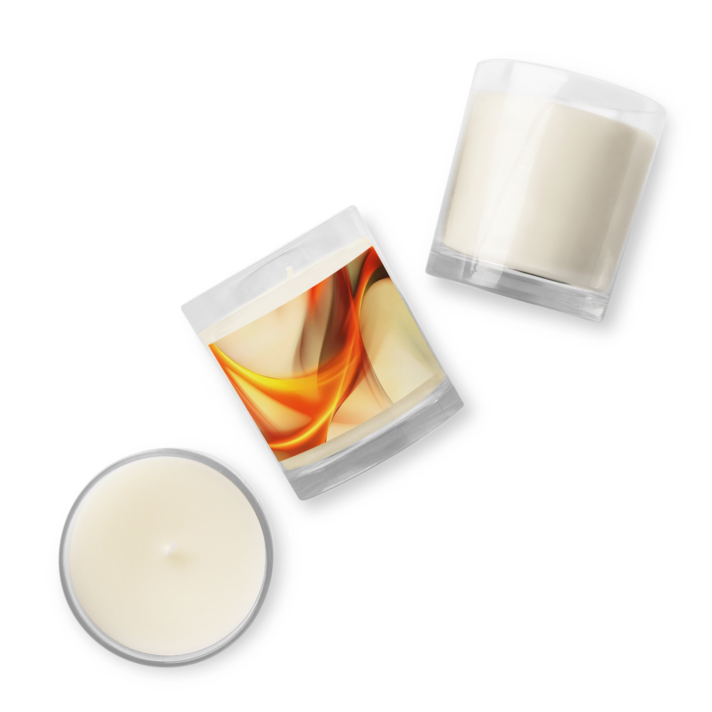 Glass jar soy wax candle