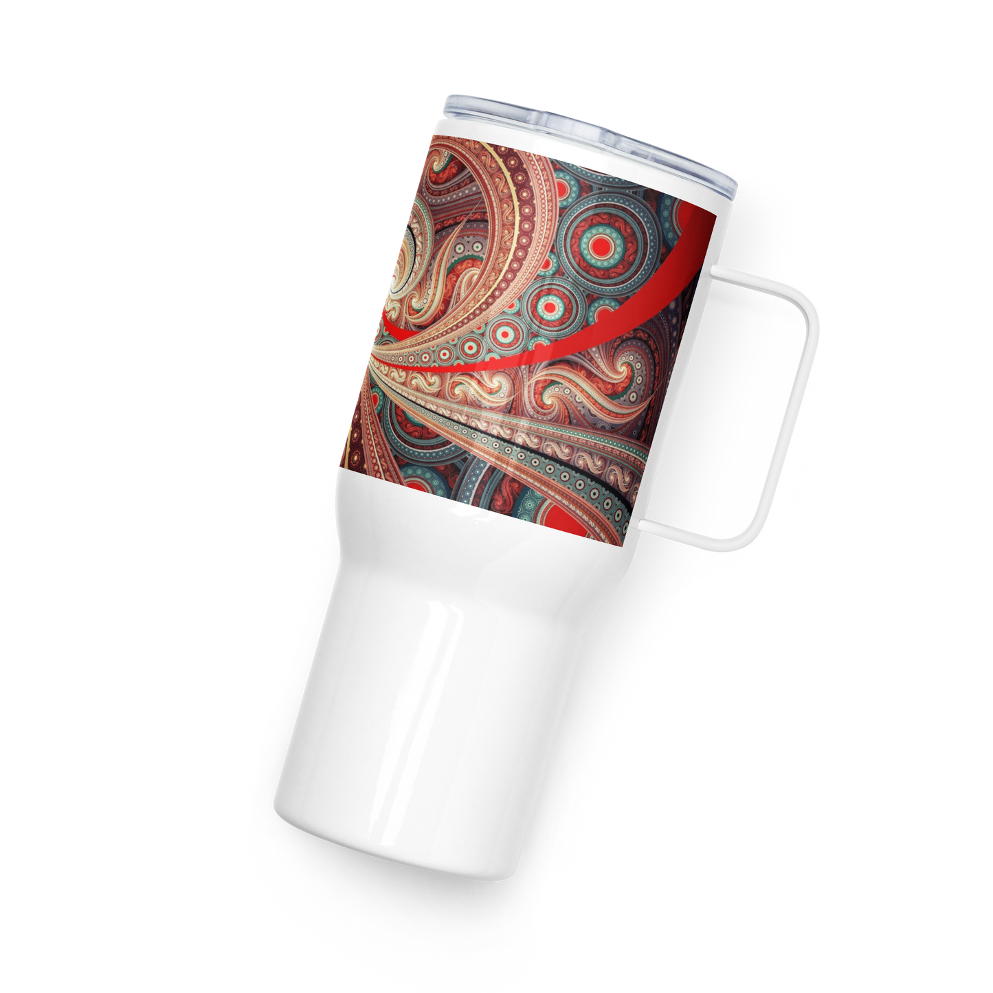 Travel mug with a handle