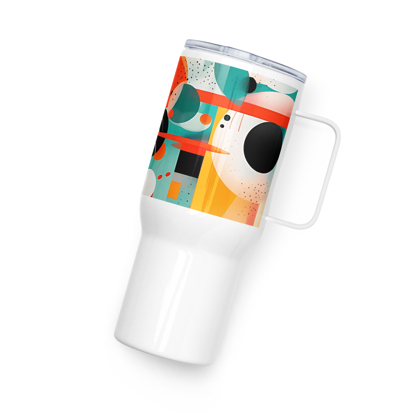 Travel mug with a handle