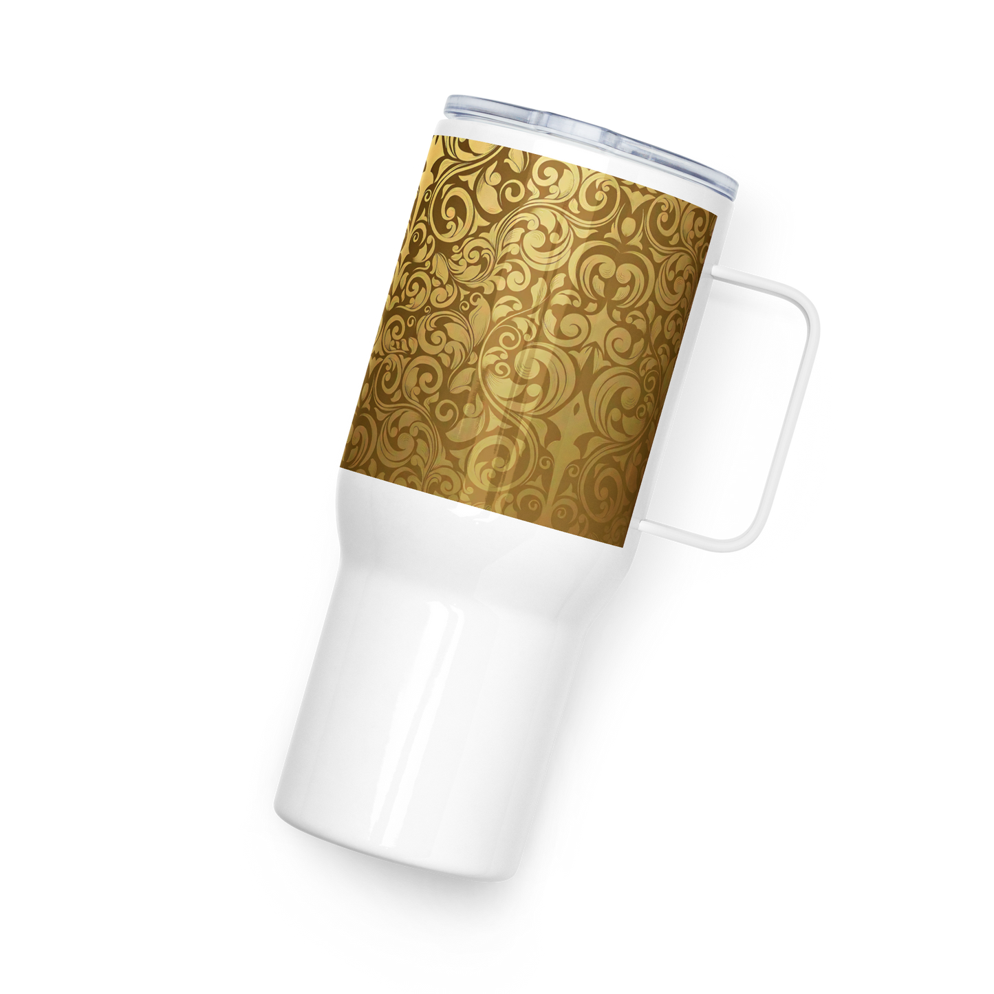 Travel mug with a handle