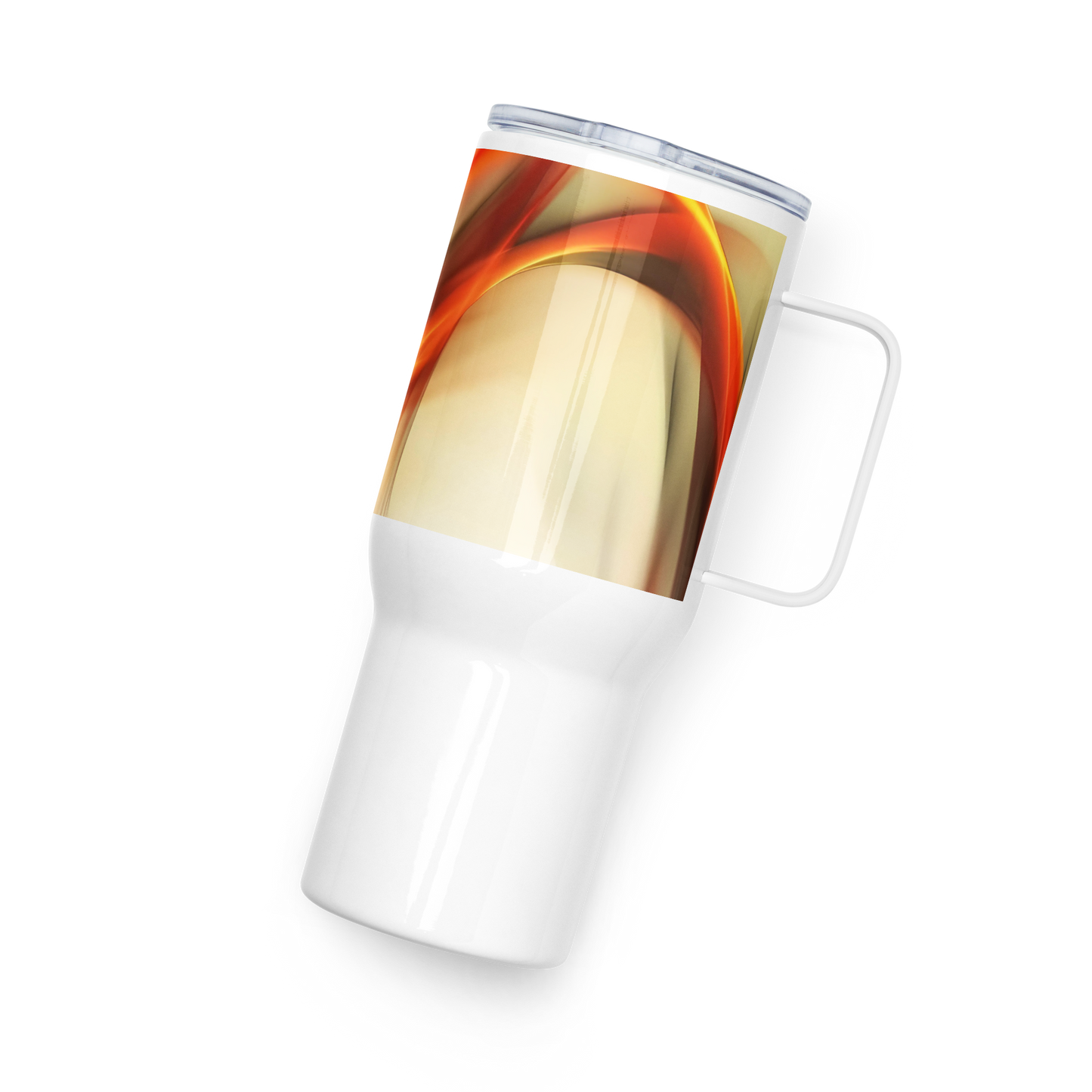 Travel mug with a handle