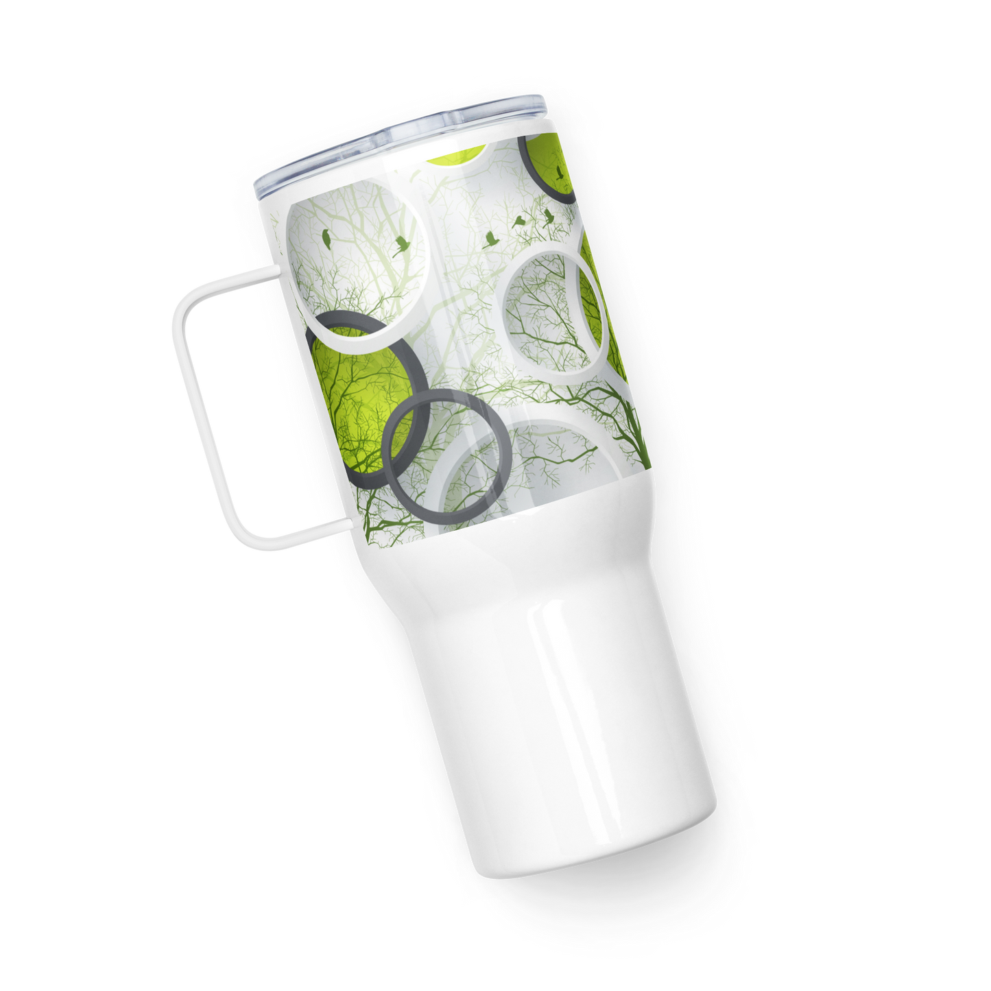 Travel mug with a handle