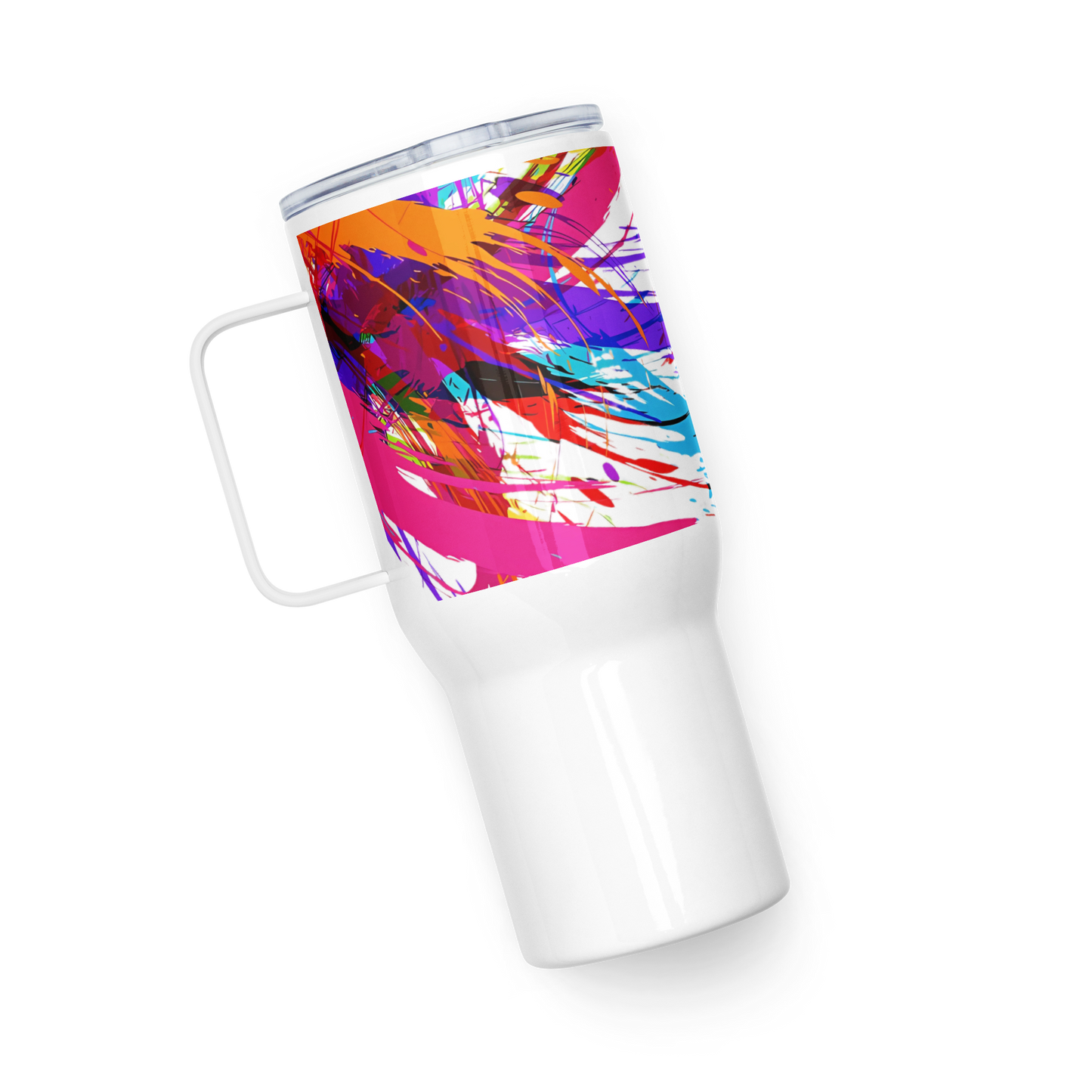 Travel mug with a handle