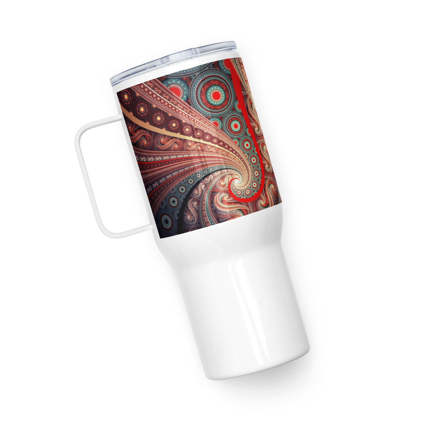 Travel mug with a handle