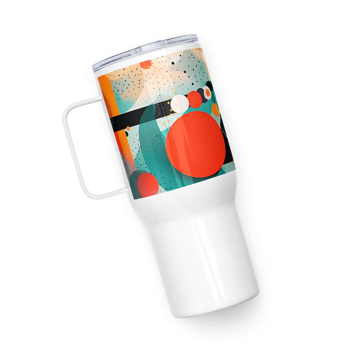 Travel mug with a handle