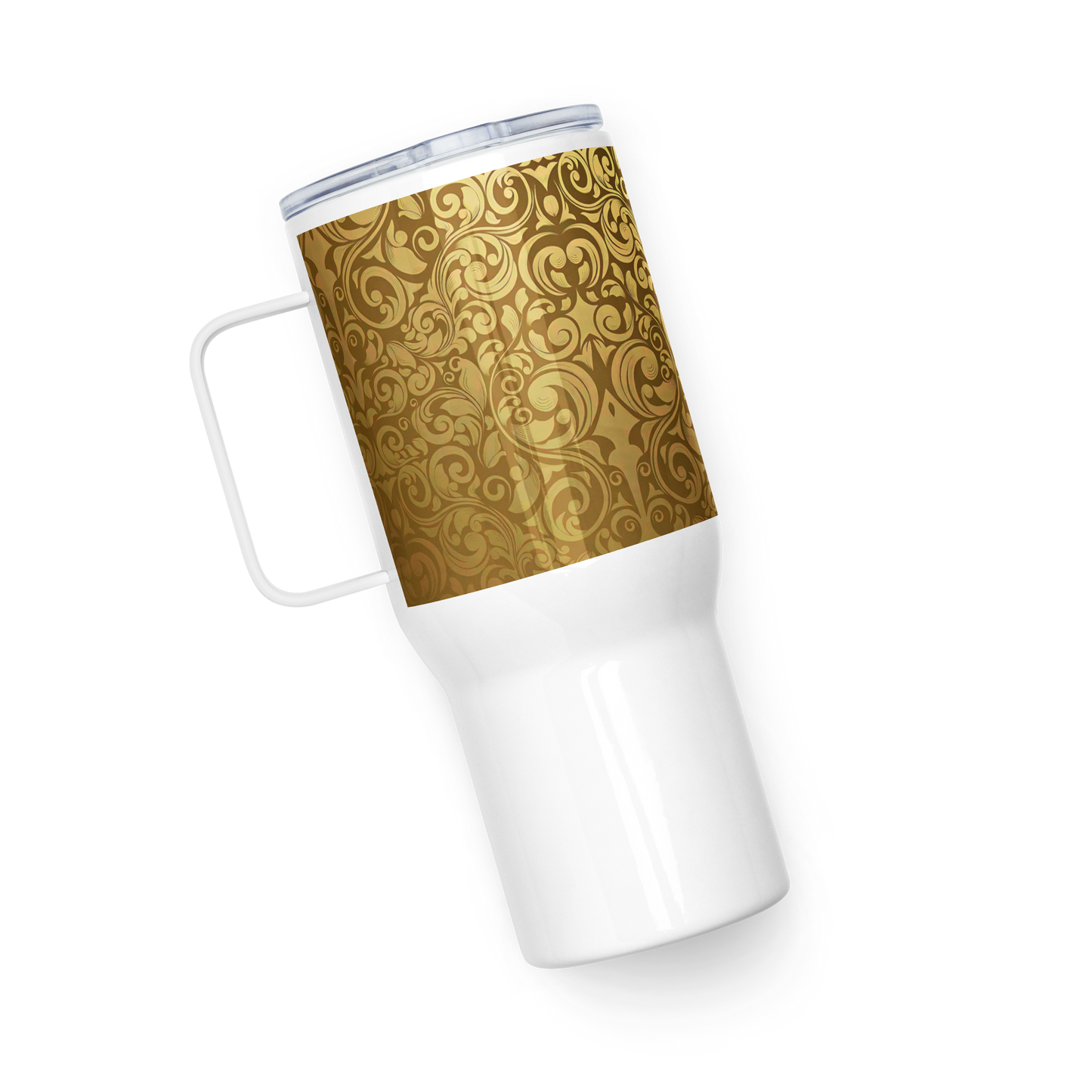 Travel mug with a handle