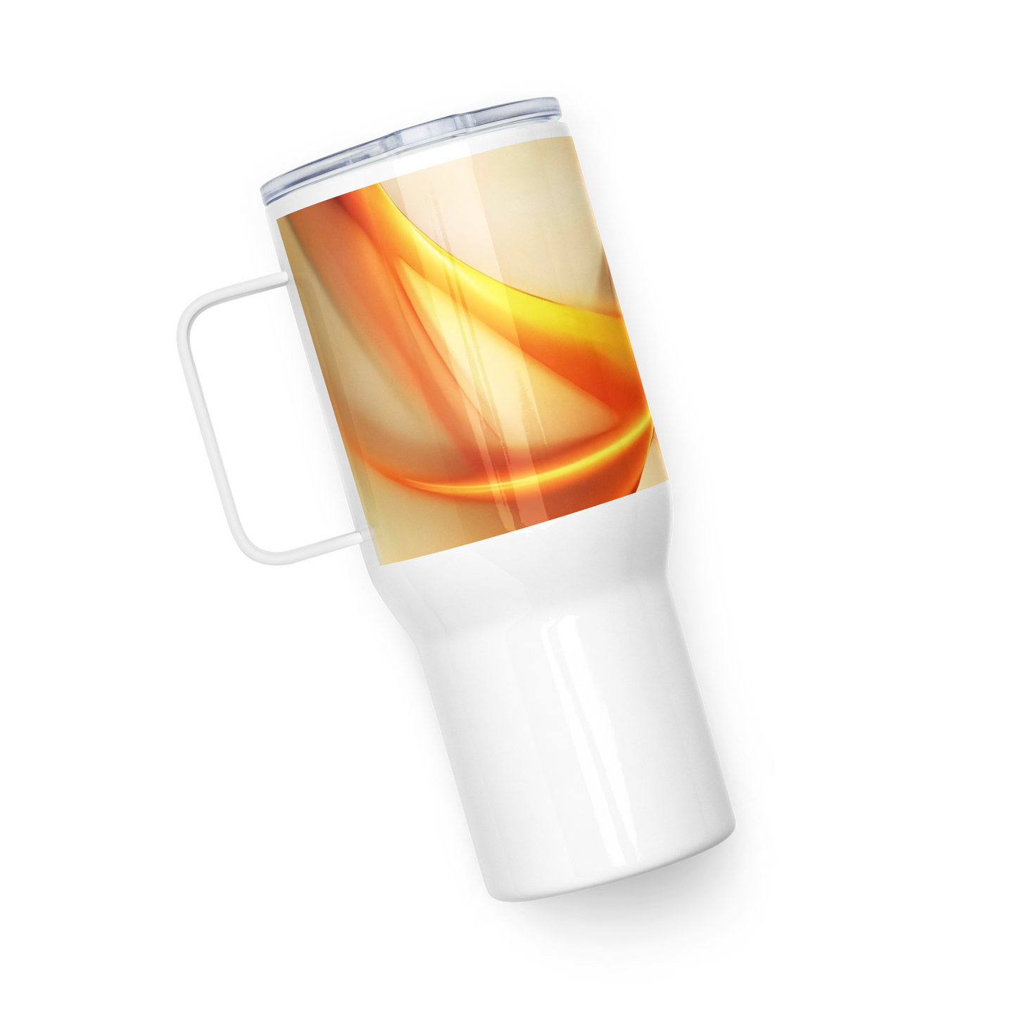 Travel mug with a handle