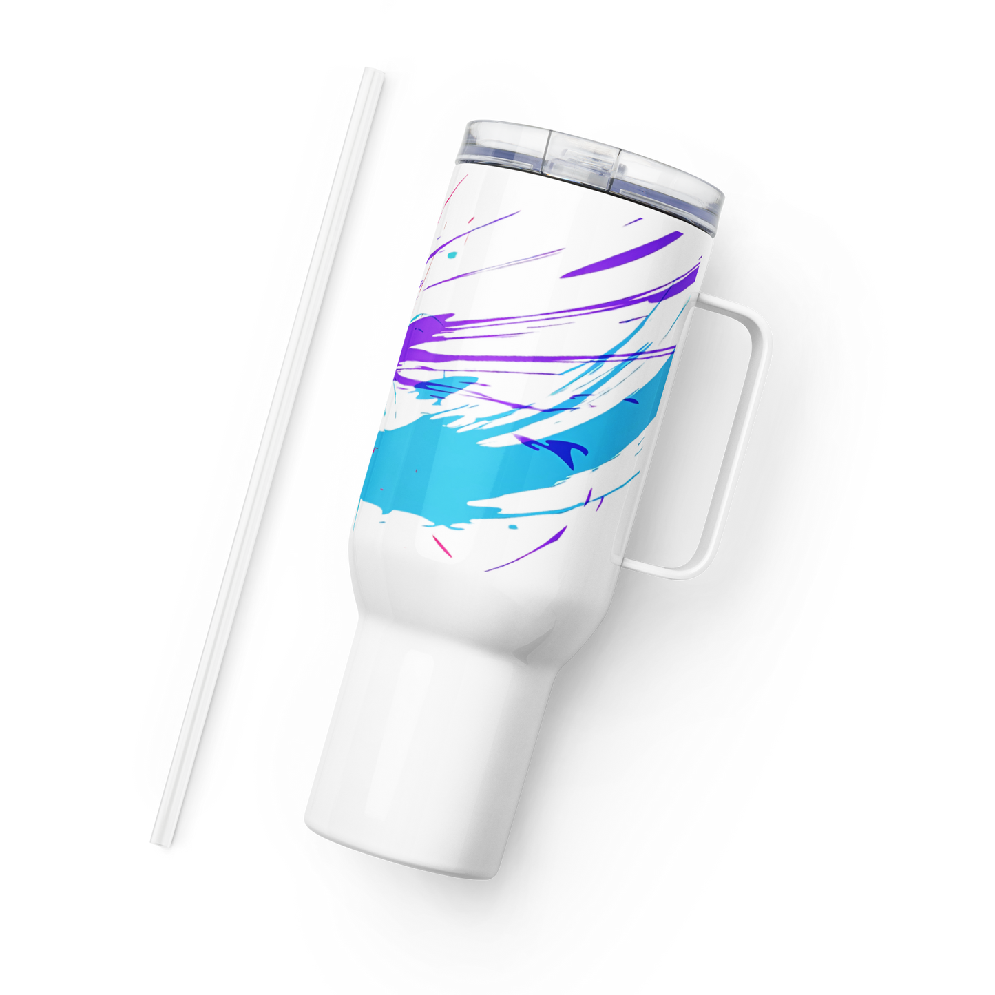 Travel mug with a handle