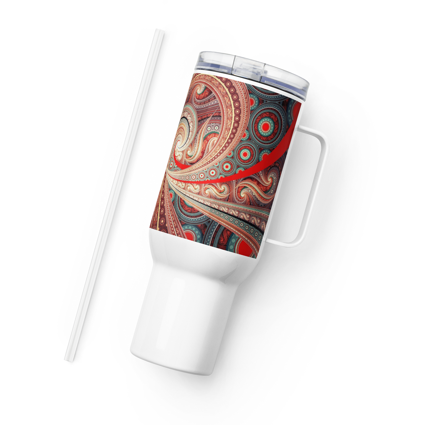 Travel mug with a handle