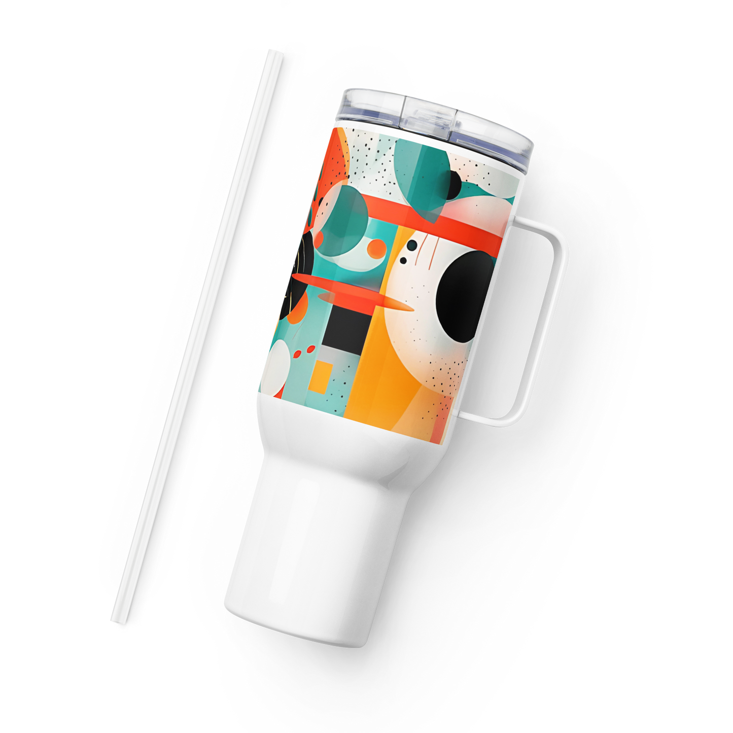 Travel mug with a handle