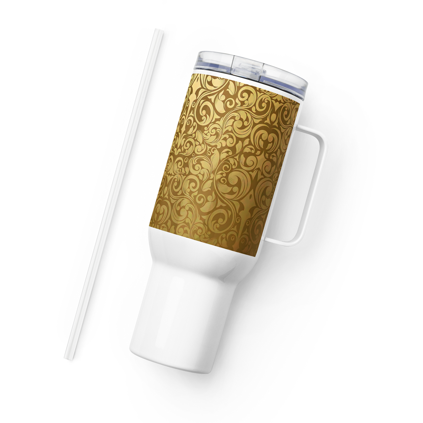 Travel mug with a handle