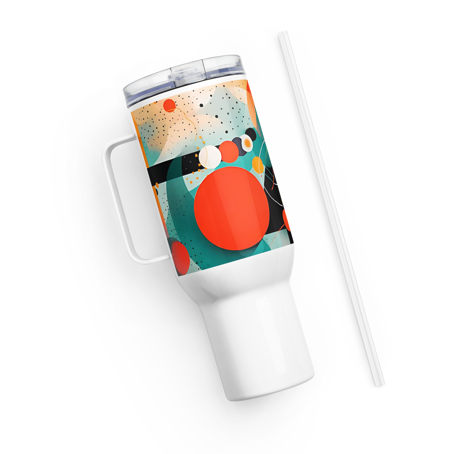 Travel mug with a handle