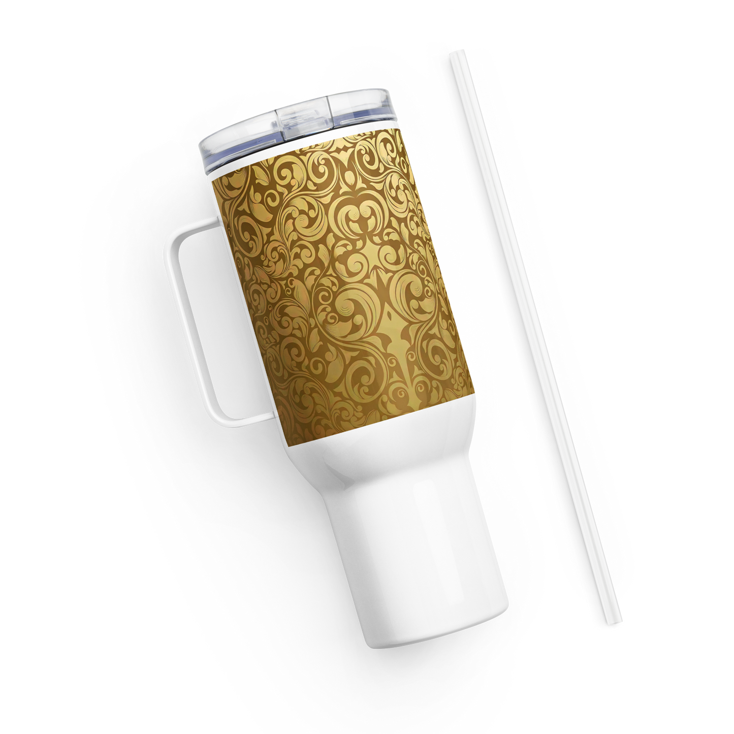 Travel mug with a handle