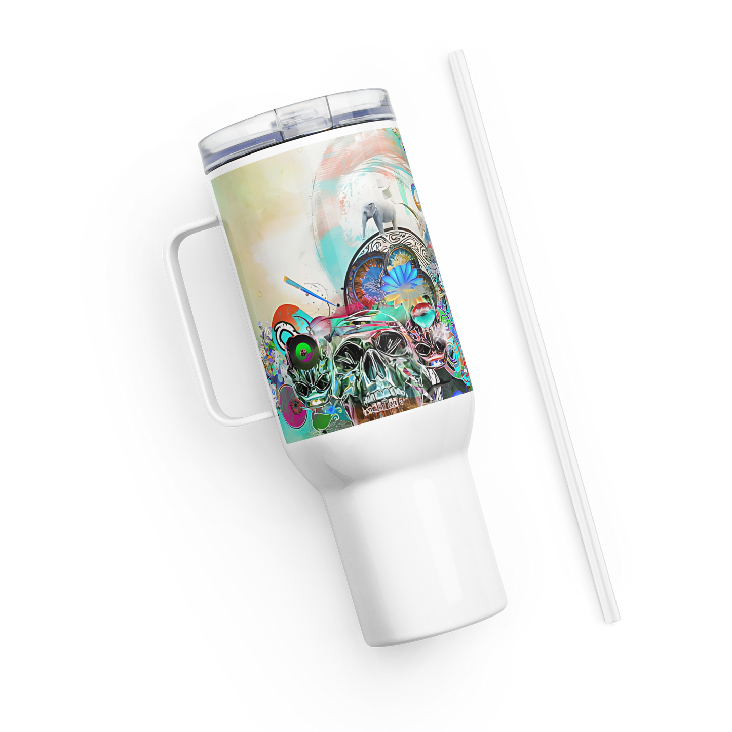 Travel mug with a handle